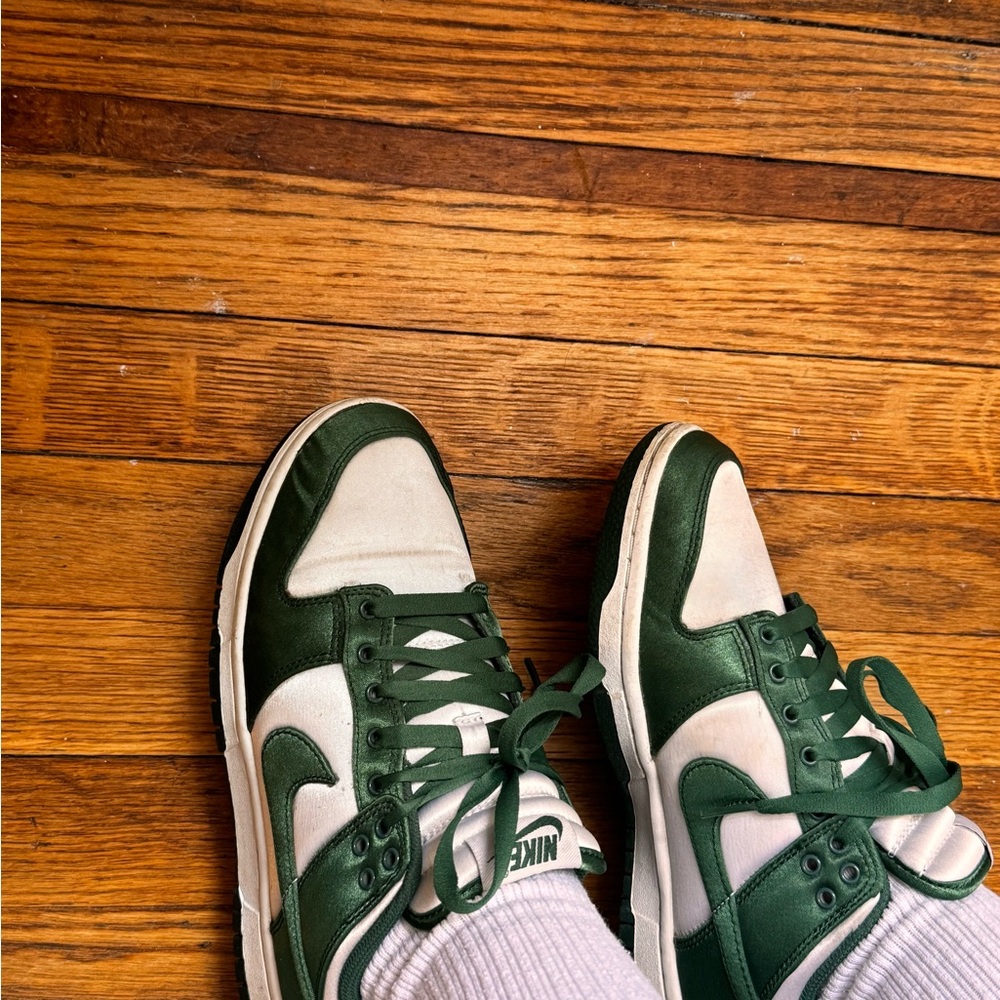 Nike Men's Forest Green and White Sneakers